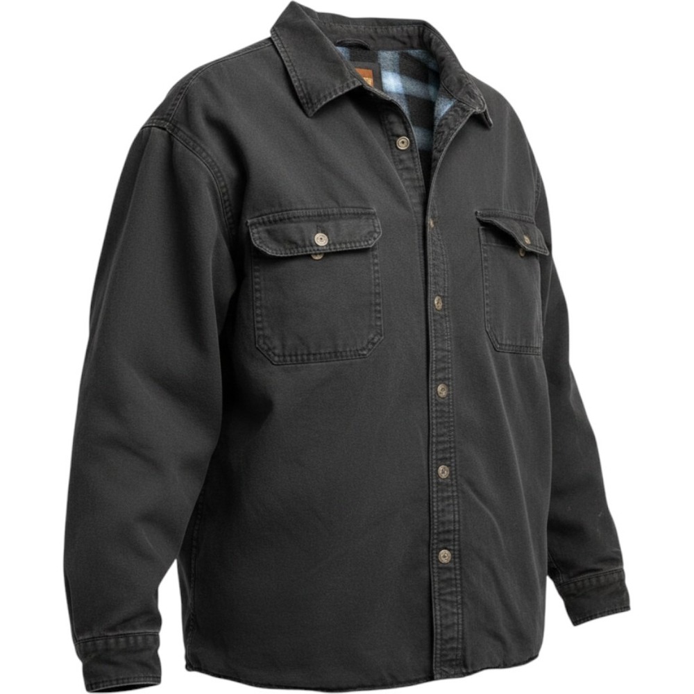 Levi Strauss Mens Large Faded Black Canvas Fleece Lined Shirt Jacket RN108480